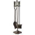 Blueprints Bronze Fireplace Tools  With Ball Handles And Pedestal Base - 5 Piece BL139868